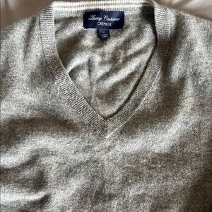 Men’s Gray cashmere Cremieux V-Neck Sweater